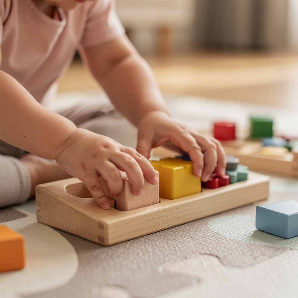 Toddlers engaged in play-based learning activities at Azam Family Home Daycare in Carmel Valley, San Diego